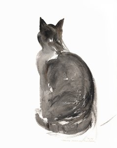 Kissa, 1985 (akvarelli)