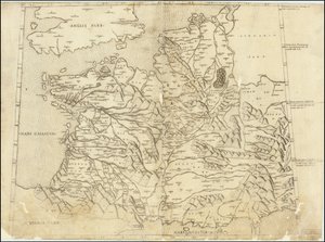 Ranskan Ptolemaioksen kartta vuodelta 1507 tekijältä Claudius Ptolemy