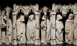 Filip Hardin (1342-1404) haudan katujat Claus Sluterin (1350-1406) veistos 1400-luku. Dijon, Kuvataidemuseo