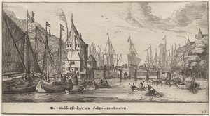 Erilaisia ​​laivoja ja Amsterdamin näkymiä (Verscheÿde Schepen en Gesichten van Amstelredam), osa II: Geldersche Quai ja Schreiersin torni