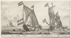 Erilaisia ​​laivoja ja näkymiä Amsterdamista (Verscheÿde Schepen en Gesichten van Amstelredam), osa II: Hollannin Admiraliteettijahti. Vartijan laiva