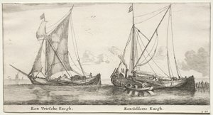Erilaisia ​​laivoja ja näkymiä Amsterdamista (Verscheÿde Schepen en Gesichten van Amstelredam), osa II: Friisilainen Bilander. Geldersche Bilander