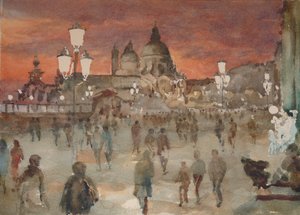 Riva Dei Schiavoni, jouluaatto, 2019 (akvarelli)