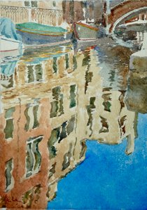 Winter Reflections, Rio Dei F, 2020 (akvarelli)