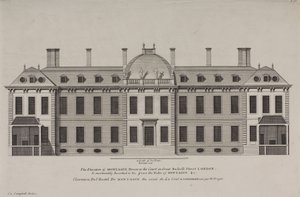 Montague Housen korkeus Great Russell Streetin hoviin, Holborn, n. 1725 (kaiverrus)
