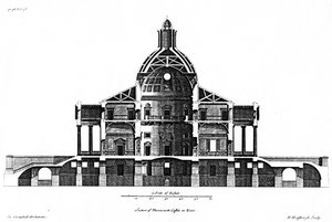 Osio Mereworthin linnasta Kentissä, kaiverrus H. Hulsbergh, n. 1722-24