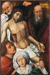 Laskeutuminen ristiltä - Colijn De Coterin maalaus (noin 1440 tai 1445-1522 tai 1532), öljy puulle, noin 1500, 98x65 cm - Laskeutuminen ristiltä, ​​öljy puulle, Colijn De Coter - Museo de Bellas Artes de Bilbao