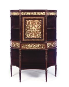 Englantilainen norsunluukuoristeinen ruusupuu- ja marquetry-sihteeri, 1800-luvun loppu