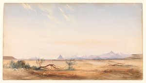 Andien vuoristo Mystery Plainilta Santa Cruzin lähellä, noin 1878 (akvarelli). tekijältä Conrad Martens