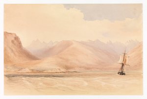 Tutkimusalus HMS Beagle Beagle-kanavassa, Etelä-Amerikassa. tekijältä Conrad Martens