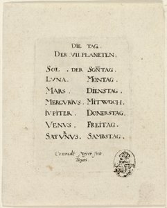 Nimiölehti, kirjasta Der VII Planeten tekijältä Conrad Meyer