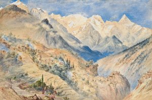 Khylas Peaks ja Pangin kylä kolme mailia CHINEn yläpuolella Sutledgella tekijältä Constance Frederica Gordon Cumming