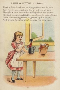 Lastenlaulu: Minulla oli pieni mies (chromolitho) tekijältä Constance Haslewood