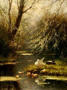 Ducks in a Landscape (öljy kankaalle)