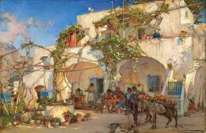 Tavernassa (öljy kankaalle) tekijältä Constantin Alexandrovich Westchiloff