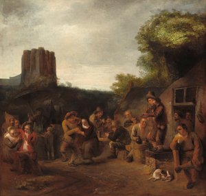 Viihtyisyyttä lähellä majataloa, n. 1650 tekijältä Constantin Daniel van Renesse