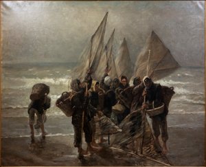 Katkarapuja Mariakerkessä tekijältä Constantin Emile Meunier