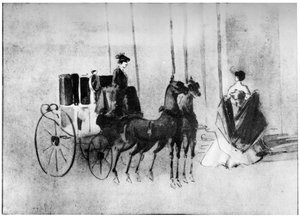 Saapuminen Ballille, 1800-luku, 1930. tekijältä Constantin Guys