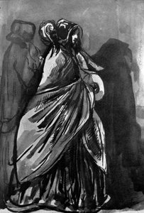 La Dame Au Chale, 1800-luku, 1930. tekijältä Constantin Guys