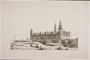 Kronborg luoteispuolelta katsottuna tekijältä Constantin Hansen