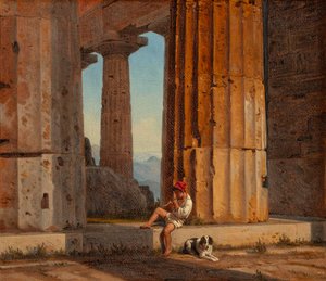 Näkymä Poseidonin temppelille Paestumissa