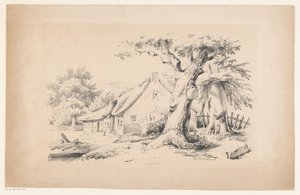 Maatila ja kaksi puuta The Landscape (sarjan nimi) tekijältä Constantinus Cornelis Huysmans