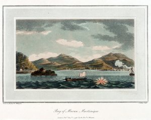 Maran Bay, Martiniquella. Litografia (56,6x43,4 cm), tekijä pastori Cooper Willyams (1762-1816).