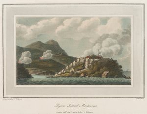 Pigeon Island Martiniquella. Litografia (56,6x43,4 cm), tekijä pastori Cooper Willyams (1762-1816).
