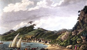 Näkymä Saint-Pierren lahdelle Martiniquella