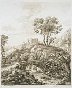 Maisema linnalla (etsaus paperille)