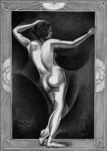 Art deco -tyylinen alastonveistos tekijältä Corné Akkers
