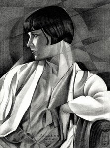 Art Deco -tyylinen naisen profiili tekijältä Corné Akkers