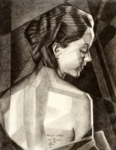 Mietiskelevä geometrinen muotokuva