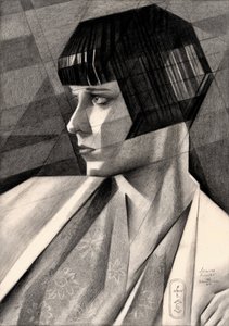 Mietiskelevä art deco -muotokuva tekijältä Corné Akkers