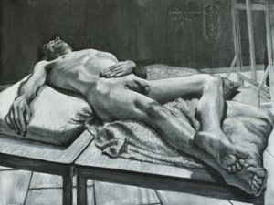 Makaava miesalastonkuva tekijältä Corné Akkers
