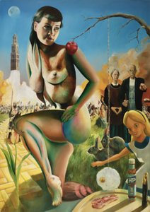 Surrealistinen alastonfantasia-kohtaus tekijältä Corné Akkers