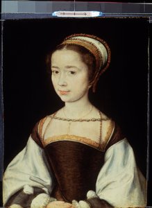 ""Nuoren naisen muotokuva"" Corneille De Lyonin (Haagin Corneille) maalaus (1500/1510-1574) 1530 Koko noin 20x15,5 cm Pietari, Eremitaaši