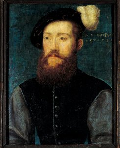 Brissacin kreivin Charles de Cossen muotokuva (Cosse-Brissac) Corneille De Lyonin (Corneille de La Haye) puumaalaus (1500/1510-1574)