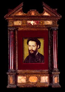 Ranskalaisen runoilijan Clement des Marets dit Marot (1496-1544) muotokuva. Corneille De Lyonin maalaus (Corneille de The Hague) (1500/1510-1574) Su. 0,12 x 0,10 m. 16. vuosisata.