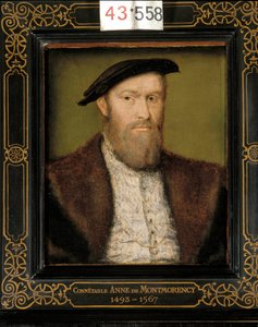 Montmorencyn Connetable Anne Ducin muotokuva (1493 - 1567). Flanderin maalaus Corneille De Lyonista (Corneille de The Hague) (1500/1510-1574)