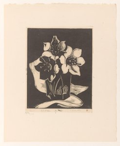 Maljakko kukilla tekijältä Cornelia Vreede (signed by artist)