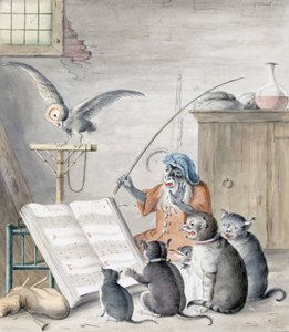 Kissakonsertti (kaiverrus) tekijältä Cornelis (after) Saftleven