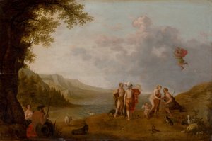 Pariisin tuomio, n. 1650. tekijältä Cornelis Adamsz. Willaerts