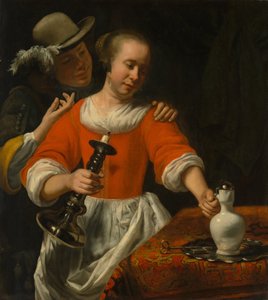 Nuori nainen ja kavalieri, 1660-luvun alku.