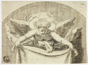 Putto Holding Sudarium tekijältä Cornelis Bloemaert