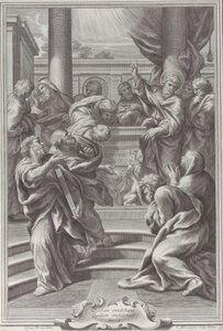 Pyhä Paavali saarnaa Ateenassa, 1679. tekijältä Cornelis Bloemaert