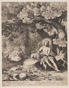 Johannes Kastaja maisemassa tekijältä Cornelis Bloemaert