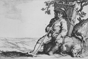 Matkustaja koiran kanssa sarjasta Sixteen Farmasant Subjects, 1600-luku.