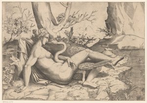 Leda ja joutsen tekijältä Cornelis Bos (possibly)
