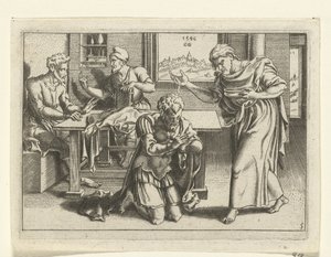 Ananias kastaa Paavalin The Life of Paul (sarjan nimi) tekijältä Cornelis Bos
